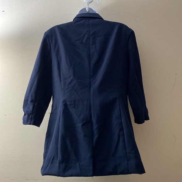 INC Women’s 3/4 Sleeve Menswear Blazer Navy Blue - Picture 4 of 16